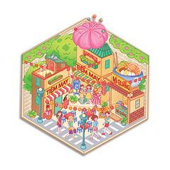Stickers Bóc Dán 3D - Thư Viện Thỏ Trắng, Phố Cổ Hội An, Phòng Của Gấu Misa, Vườn Hoa Đà Lạt, Tiệm May Cô Ba Sài Gòn, Cổ Tích Tấm Cám