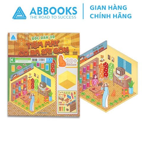 Stickers Bóc Dán 3D - Thư Viện Thỏ Trắng, Phố Cổ Hội An, Phòng Của Gấu Misa, Vườn Hoa Đà Lạt, Tiệm May Cô Ba Sài Gòn, Cổ Tích Tấm Cám