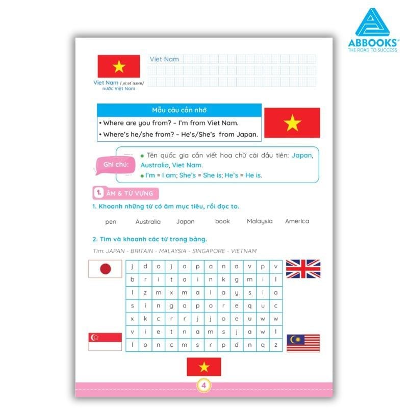 Sách Tiếng Anh Lớp 4 - Notebook Luyện Viết, Từ Vựng & Ngữ Pháp Cho Học Sinh Lớp 4 - ABBOOKS
