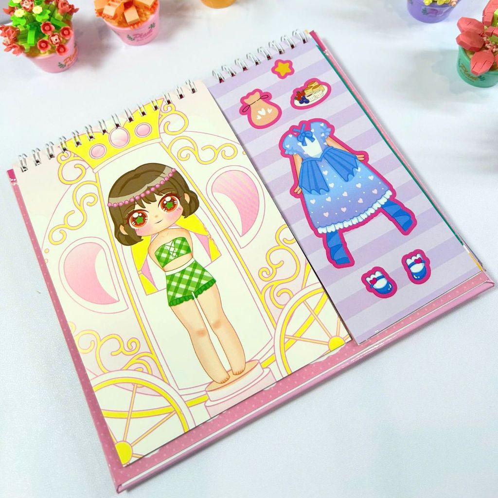 Sticker Bóc Dán Sáng Tạo Học Viện Thời Trang - Công Chúa Kawaii