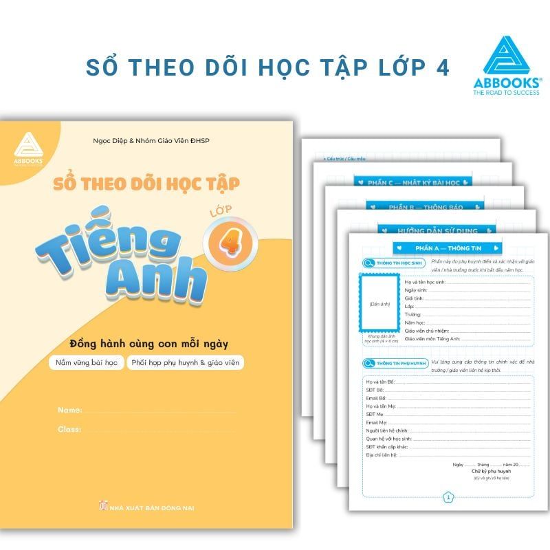 Sổ Theo Dõi Học Tập Tiếng Anh Lớp 4 Cho Bé Phối Hợp Phụ Huynh Giáo Viên ABBOOKS
