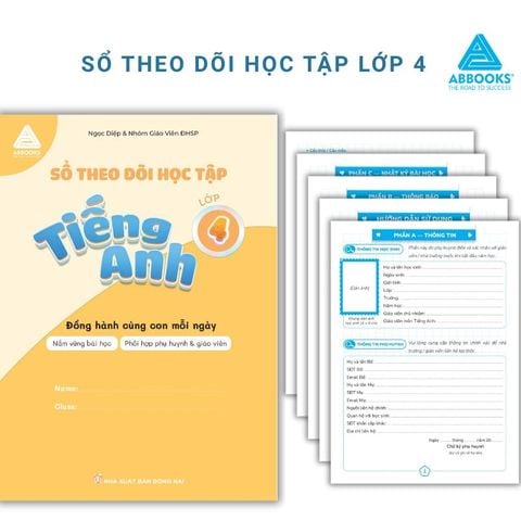 Sổ Theo Dõi Học Tập Tiếng Anh Lớp 4 Cho Bé Phối Hợp Phụ Huynh Giáo Viên ABBOOKS