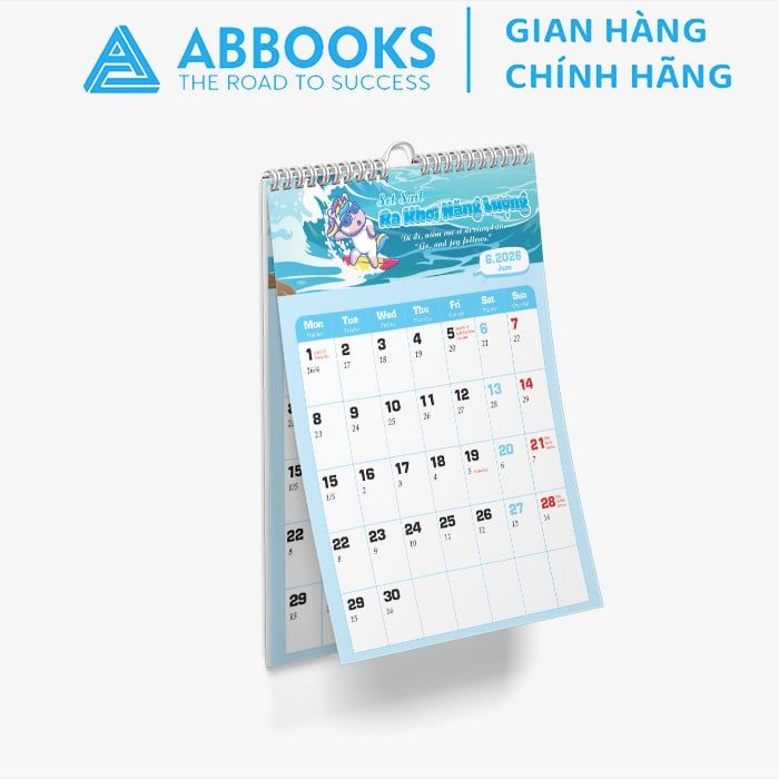 Lịch Treo Tường 2026 - Time Is A Gift - Thời Gian Là 1 Món Quà Chủ Đề Kỳ Lân Cầu Vồng Dễ Thương Kèm Sticker Trang Trí - ABBOOKS