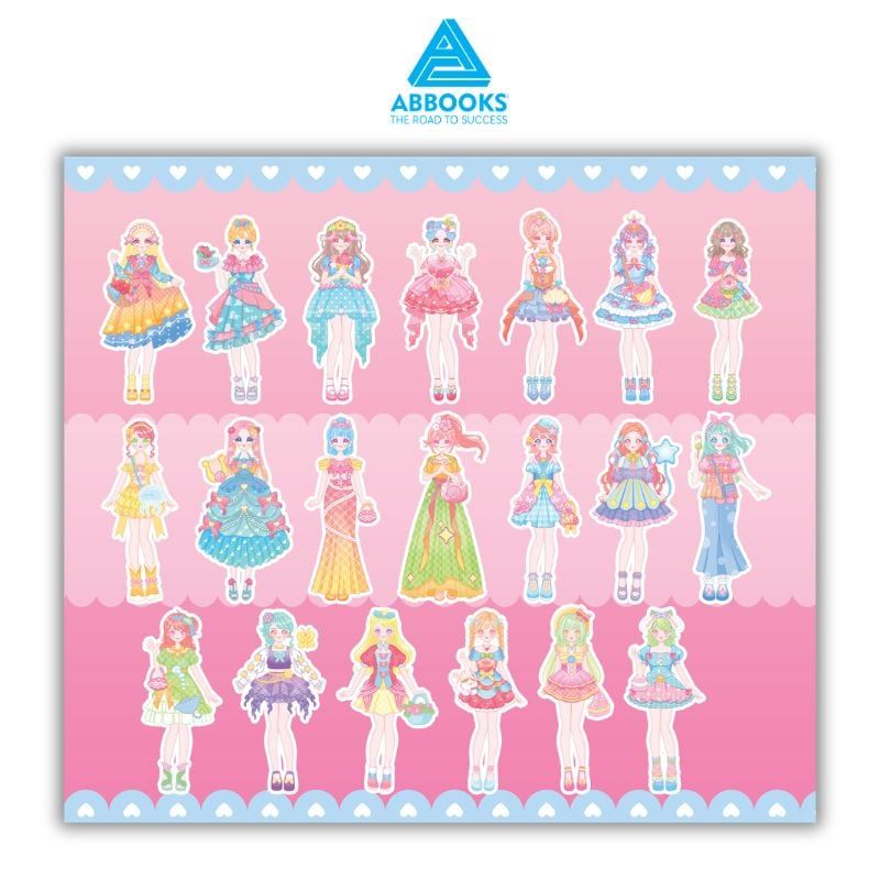 Sách Sticker Bóc Dán Công Chúa Cho Bé 3-8 Tuổi Happy Fashion Show Giấc Mơ Đại Dương ABBOOKS