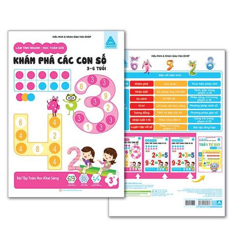 Sách toán dành cho bé - Nhận biết số và làm quen với các phép tínhKhám phá các con số 3 - 6 Tuổi