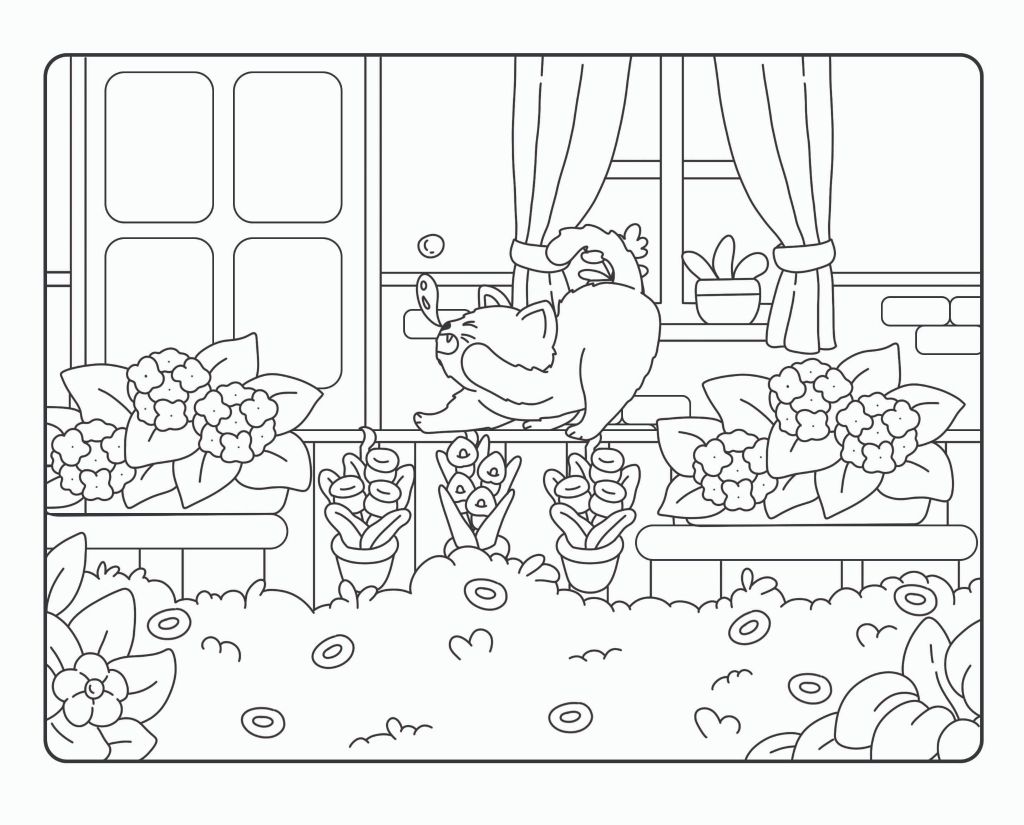 Sách - Tô Màu Chữa Lành Mèo Cam Trên Gác Mái Cozy Cat Coloring Phong Cách Nhẹ Nhàng - ABBOOKS