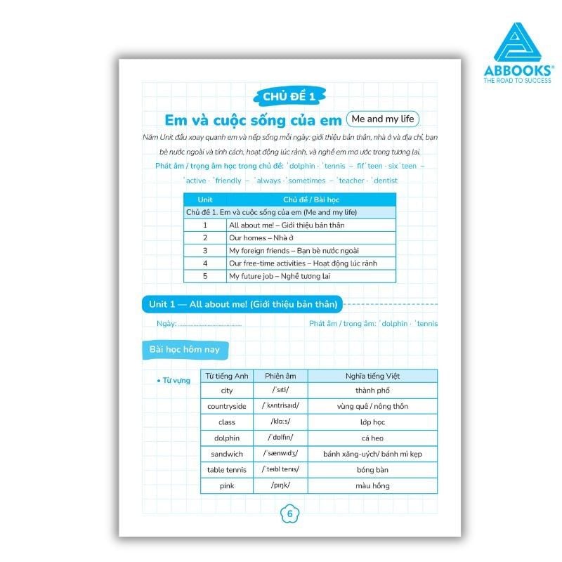 Sổ Theo Dõi Học Tập Tiếng Anh Lớp 5 Cho Bé Phối Hợp Phụ Huynh Giáo Viên ABBOOKS