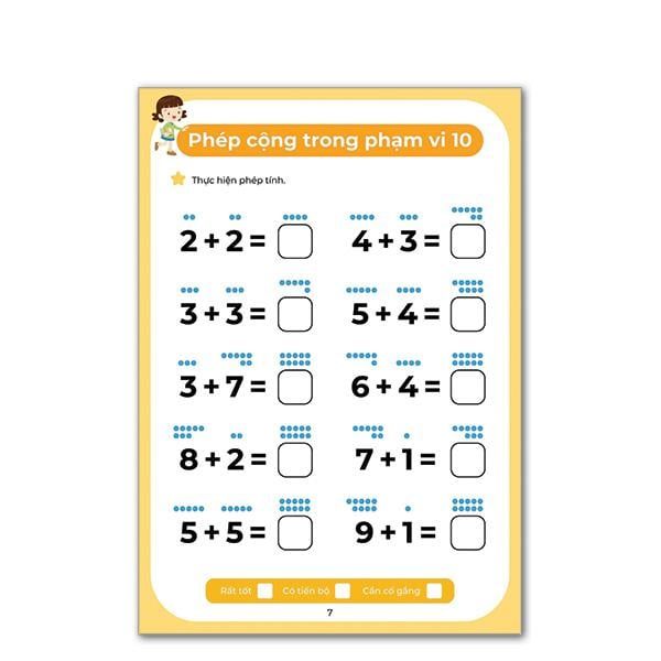 Sách toán dành cho bé - Nhận biết số và làm quen với các phép tínhCộng trừ trong phạm vi 20