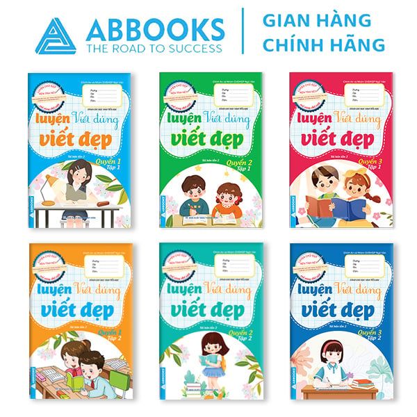 Sách Luyện Viết Đúng Viết Đẹp Cho Học Sinh Tiểu Học Quyển1-2-3 Tập 1 & Tập 2 - Bộ 6 Cuốn