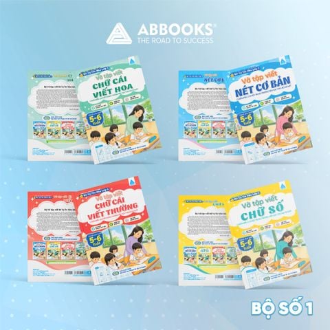 Bộ Vở Tập Viết Bé Tự Tin Vào Lớp 1 Cho Bé 5-6 Tuổi – Luyện Nét Cơ Bản, Chữ Cái Viết Hoa, Chữ Cái Viết Thường, Chữ Số – ABBOOKS