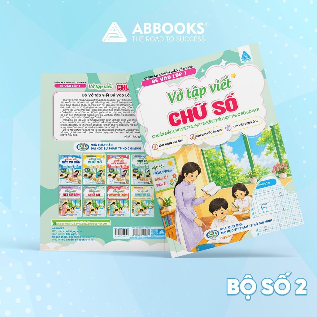 Combo 4 Cuốn Vở Tập Viết - Bé Vào Lớp 1 - Nét Cơ Bản, Chữ Thường, Chữ Hoa, Chữ Số - ABBOOKS