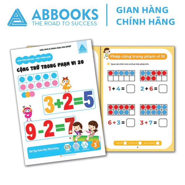 Sách toán dành cho bé - Nhận biết số và làm quen với các phép tínhCộng trừ trong phạm vi 20