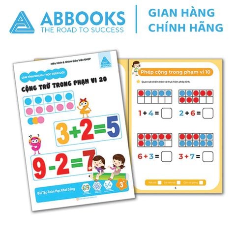 Sách toán dành cho bé - Nhận biết số và làm quen với các phép tínhCộng trừ trong phạm vi 20