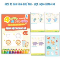 Sách Tô Màu Cho Bé Kèm Sticker 4 Bước Vẽ Đơn Giản Song Ngữ Việt Anh ABBOOKS