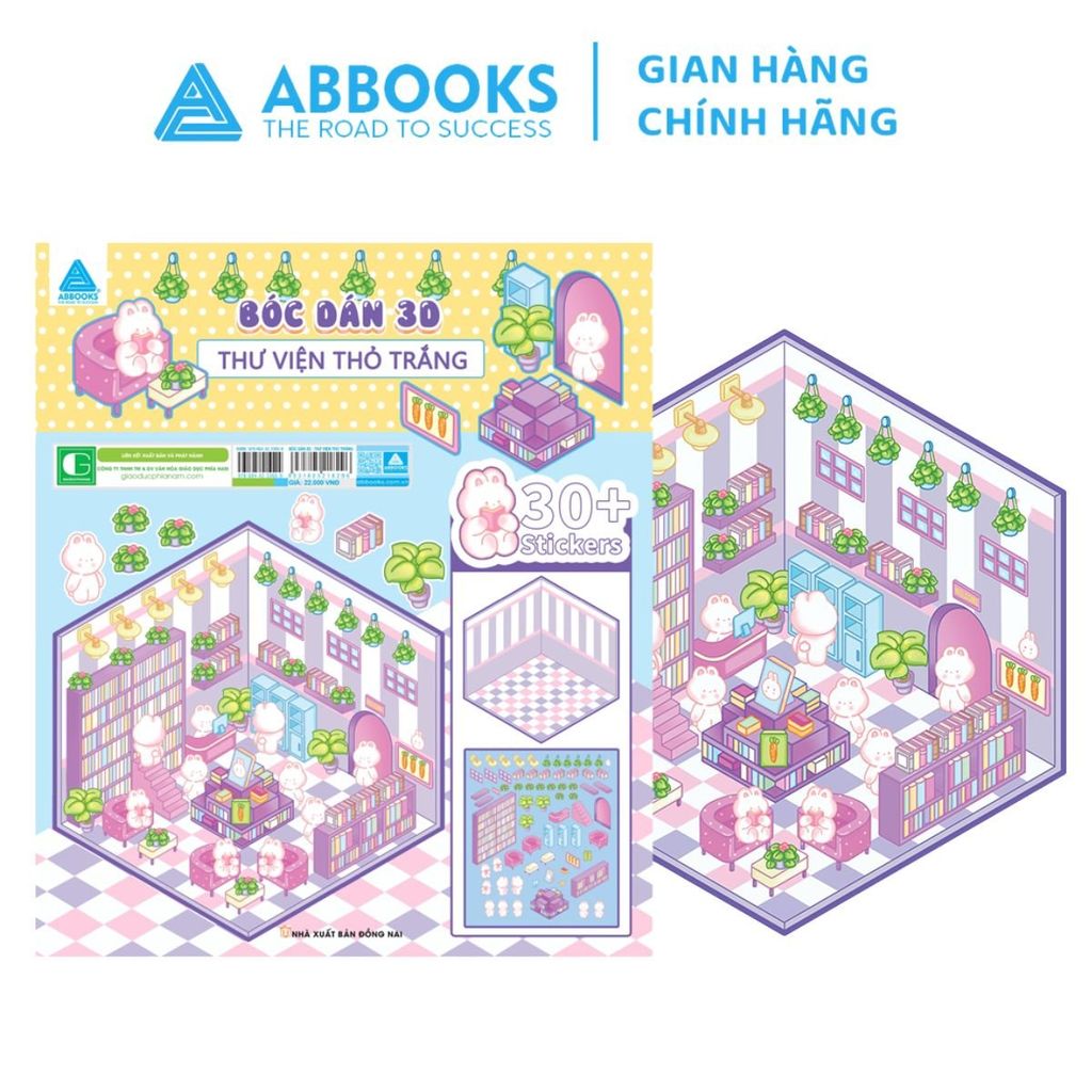 Stickers Bóc Dán 3D - Thư Viện Thỏ Trắng, Phố Cổ Hội An, Phòng Của Gấu Misa, Vườn Hoa Đà Lạt, Tiệm May Cô Ba Sài Gòn, Cổ Tích Tấm Cám