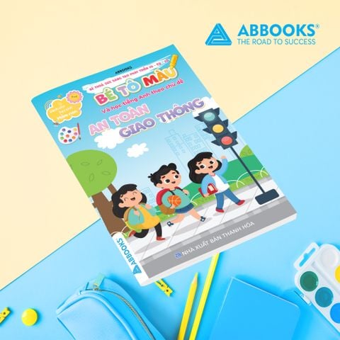 Sách - Combo 4 Quyển Tô Màu Cho Bé Và Học Tiếng Anh Theo Chủ Đề: Bò Sát và Côn Trùng, Các Loài Hoa, Các Loài Chim Và An Toàn Giao Thông