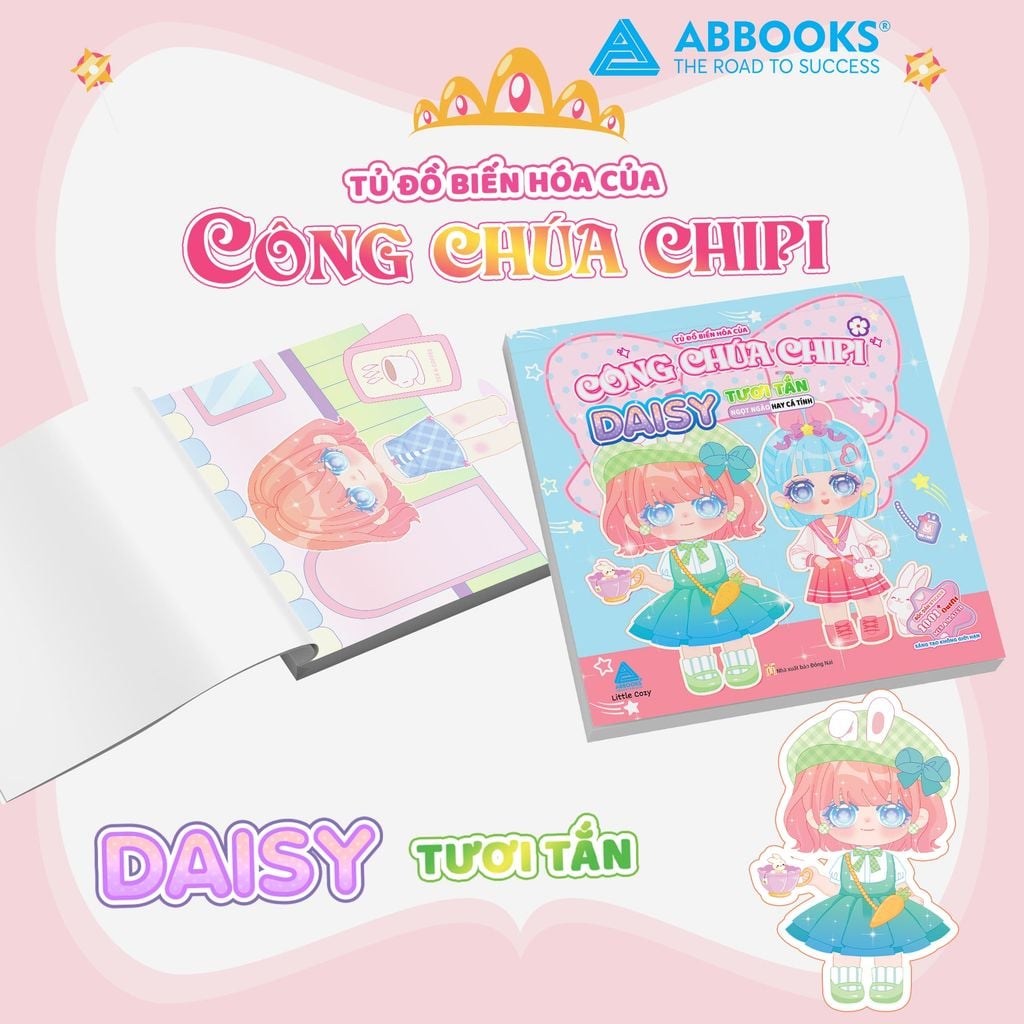 Sách Sticker 4 Chủ Đề - Tủ Đồ Biến Hóa Của Công Chúa Chipi - Daisy Tươi Tắn, Bella Dễ Thương, Coco Sành Điệu, Cherry Lấp Lánh Cho Bé Sáng Tạo Không Giới Hạn