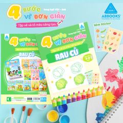 Sách Tô Màu Cho Bé Kèm Sticker 4 Bước Vẽ Đơn Giản Song Ngữ Việt Anh ABBOOKS