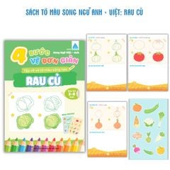 Sách Tô Màu Cho Bé Kèm Sticker 4 Bước Vẽ Đơn Giản Song Ngữ Việt Anh ABBOOKS