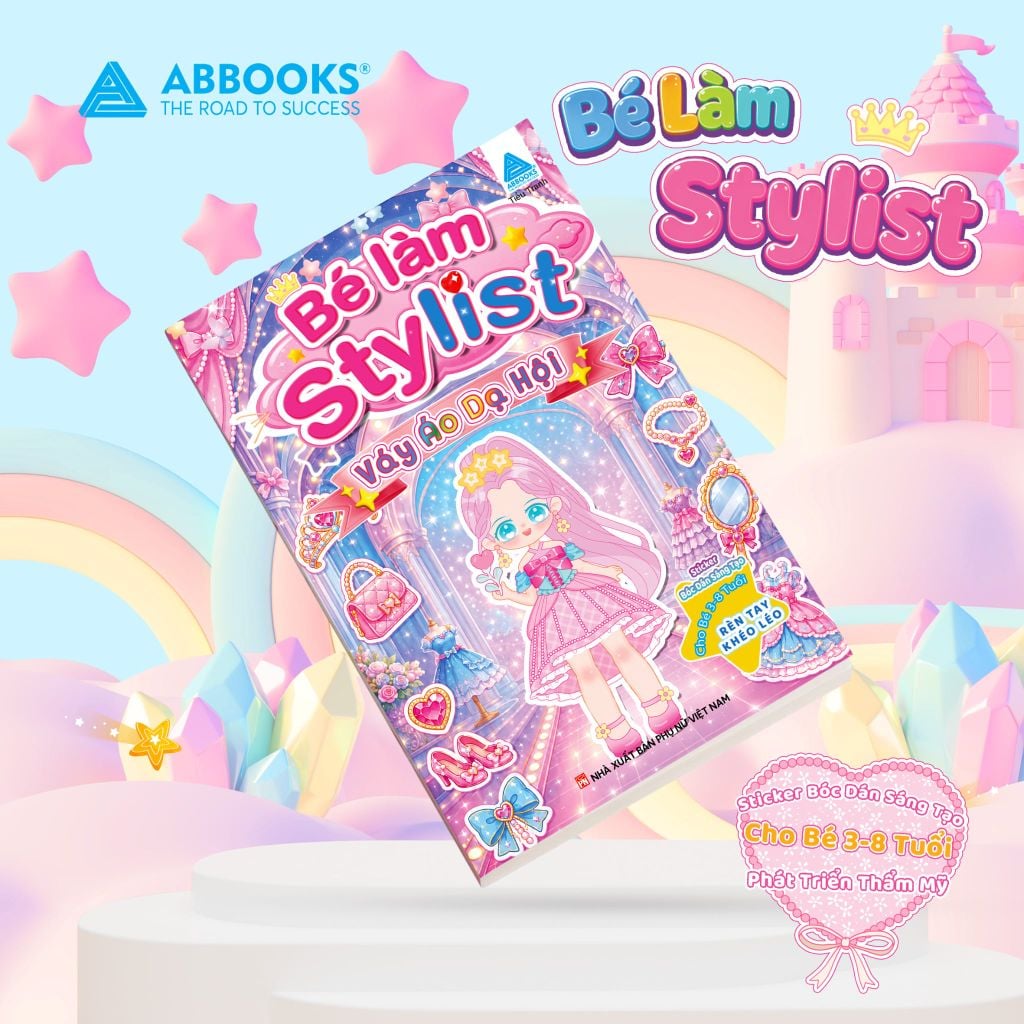 Sách Sticker Cho Bé 3-8 Tuổi Bé Làm Stylist Dán Thời Trang Combo 4 Cuốn/Lẻ ABBOOKS