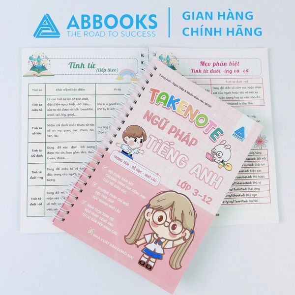 Takenote - Ngữ Pháp Tiếng Anh Lớp 3-12 Trọng Tâm Dễ Học Nhớ Lâu - ABBOOKS