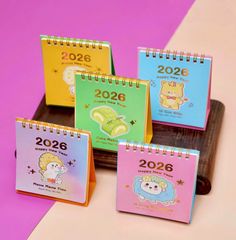 Lịch Để Bàn Mini 2026 – Meow Time, 12 Con Giáp, 12 Cung Hoàng Đạo, Duck Time, Cake Matcha Có Note Kèm Sticker Trang Trí Dễ Thương (9x10.5cm) – Bộ 5 Cuốn