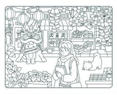 Sách Tô Màu Chữa Lành - Phong Cách Cozy Healing - Nắng Xuân Qua Góc Phố - ABBOOKS