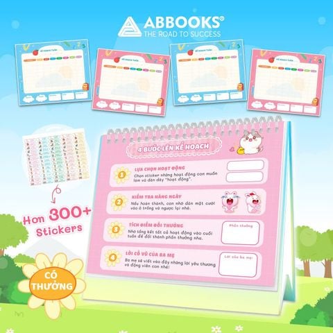 Sách - Thói Quen Tốt Montessori Planner Bảng Kế Hoạch Tuần Cho Bé Kèm Stickers - ABBOOKS