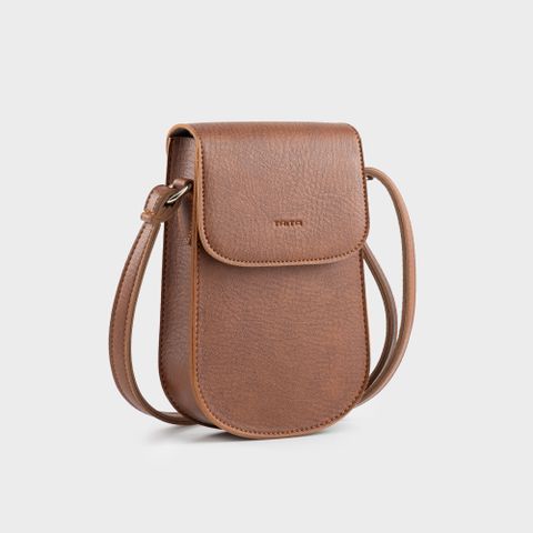 Túi đeo chéo da nữ mini phong cách cổ điển Trita RHN225B màu bò