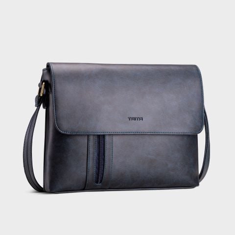 Túi Trita (Thời trang nam phối ngăn - Túi đeo chéo da RTN5X) màu Xanh đen 