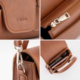  Túi Trita (Thời trang nữ kiểu dáng quai kép size 18 - Túi đeo chéo da RHN227B) màu bò 