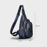  Balo Trita (Thời trang nam đi chơi - Balo đeo chéo da RBAC01X) màu Xanh đen 