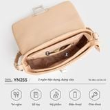  Túi Yuumy (Thời trang nữ chần chỉ ô vuông cá tính size 24 - Túi đeo vai da Seasand YN255X) màu xanh đen 