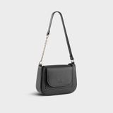  Túi Yuumy (Thời trang nữ nắp gập bo viền tối giản size 22-  Túi đeo vai da Seasand YN342D) màu đen 