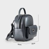  Balo Yuumy (Thời trang nữ mini phong cách dễ thương - Balo da Glossy YBA110DT) màu đen ngọc trai 