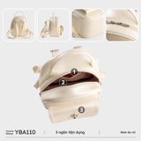  Balo Yuumy (Thời trang nữ mini phong cách dễ thương - Balo da Glossy YBA110BC) màu bạc 