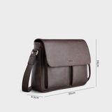  Túi Trita (Thời trang nam phối ngăn đôi - Túi đeo chéo da RTN6N) màu nâu 