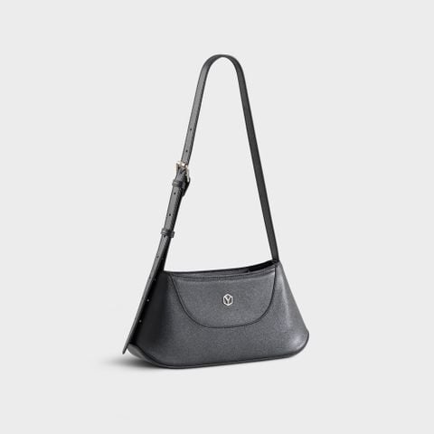 Túi Yuumy (Thời trang nữ nhấn viền trang trí - Túi đeo vai da Seasand YN300D) màu đen