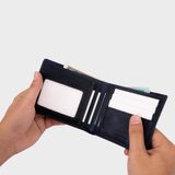  Ví nam da bò Trita (Thời trang nam dáng ngang - Ví da RVN002X) màu Xanh đen 