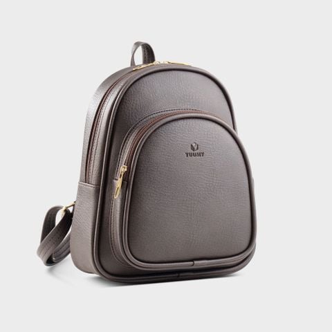 Balo Yuumy ( Thời trang nữ cỡ trung - Balo da YBA4N2 ) (Màu Nâu Luxdeli)