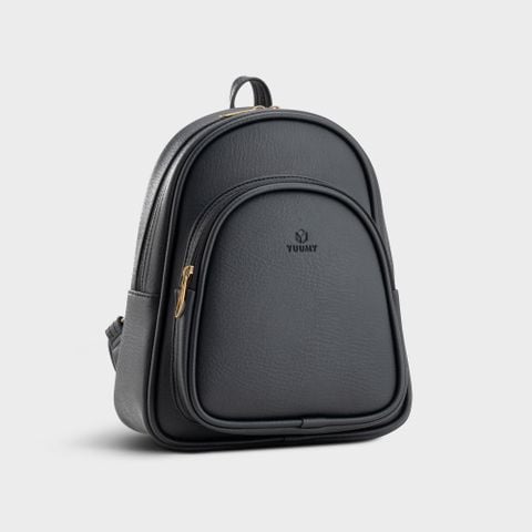 Balo Yuumy ( Thời trang nữ cỡ trung - Balo da YBA4D2 ) (Màu Đen Luxdeli)