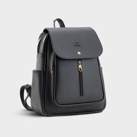  Balo Yuumy (Thời trang nữ đựng vừa A4 - Balo da YBA5D2) màu đen luxdeli 