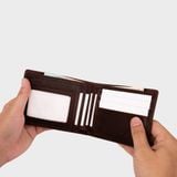  Ví nam da bò Trita (Thời trang nam dáng ngang - Ví da RVN002N) màu nâu 