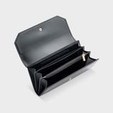  Ví Yuumy (Thời trang nữ cầm tay dáng dài - Ví da Smooth YV76D30) màu đen Smooth 