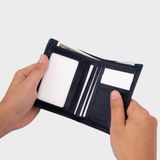  Ví nam da bò Trita (Thời trang nam gấp 2 tiện dụng - Ví da RVN001X) màu Xanh đen 