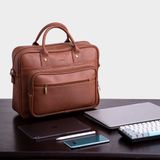  Cặp công sở Trita (Thời trang nam vừa laptop 14.6 inch - Cặp da TCA5N) màu nâu 