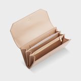  Ví Yuumy (Thời trang nữ cầm tay dáng dài - Ví da Smooth YV76K) màu kem Smooth 