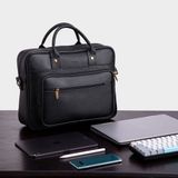  Cặp công sở Trita (Thời trang nam vừa laptop 14.6 inch - Cặp da TCA5BD) màu bò đậm 