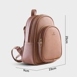  Balo Yuumy ( Thời trang nữ cỡ trung - Balo da YBA4BD3 ) (Màu Bò đậm Luxdeli) 