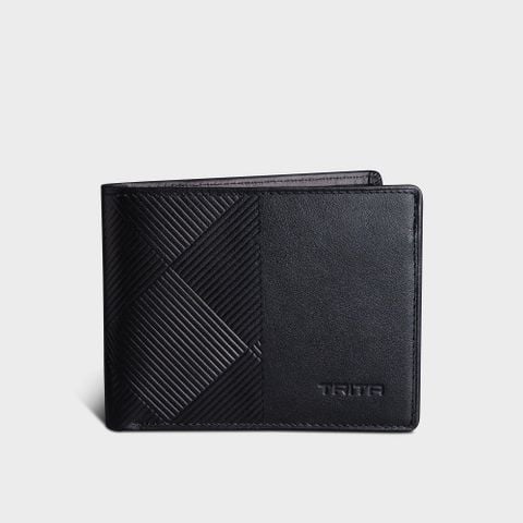  Ví nam da bò Trita (Thời trang nam dáng ngang - Ví da RVN05D) màu đen 